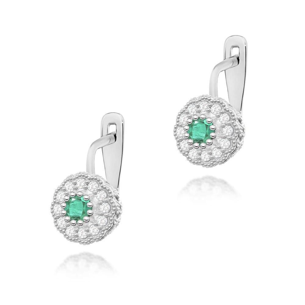 Kolczyki K0284 Szmaragd 2 x 0.30ct białe złoto