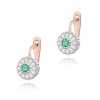 Kolczyki K0284 Szmaragd 2 x 0,15ct różowe złoto