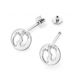 Kolczyki K0047 z diamentami białe złoto sztyft zakręcany