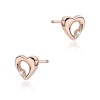 Kolczyki K0020 Diament 2 x 0,0086ct różowe złoto sztyft zakręcany