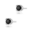 Kolczyki K0034 czarny diament 2 x 0,12ct białe złoto