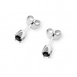 Kolczyki K0034 czarny diament 2 x 0,12ct białe złoto