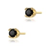 Kolczyki K0034 czarny diament 2 x 0,12ct żółte złoto