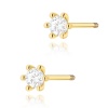 Kolczyki K0222 Diament Laboratoryjny 2 x 0,10ct żółte złoto sztyft zakręcany