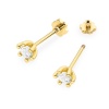 Kolczyki K0222 Diament Laboratoryjny 2 x 0,30ct żółte złoto sztyft zakręcany