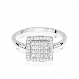 Pierścionek W0574 z diamentami białe złoto