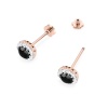 Kolczyki K0510 Czarny Diament 2 x 0,50ct różowe złoto sztyft zakręcany
