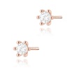 Kolczyki K0222 Diament Laboratoryjny 2 x 0,15ct różowe złoto