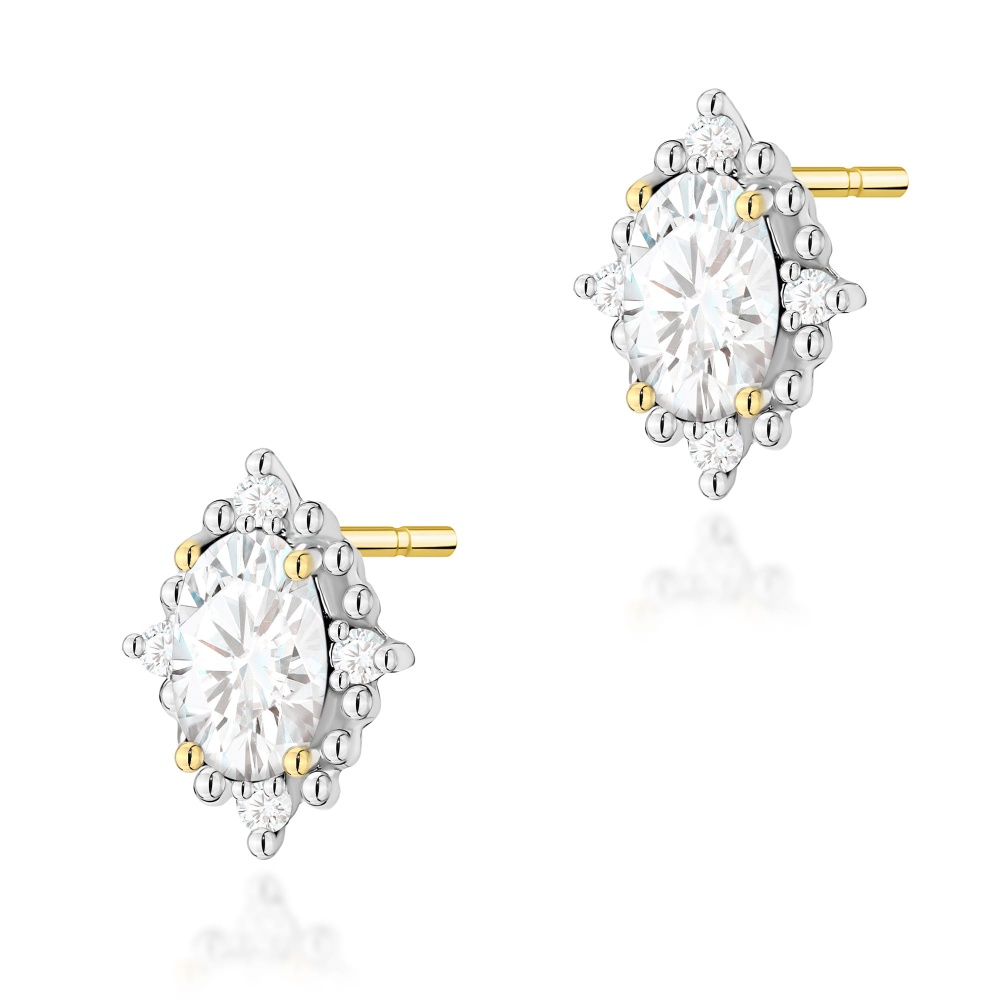 Kolczyki K0512 Diament Laboratoryjny 2 x 0,25ct żółte złoto