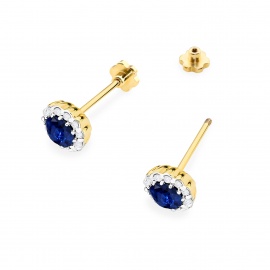 Kolczyki K0510 Szafir 2 x 0,50ct żółte złoto