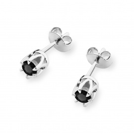 Kolczyki K0032 Czarny Diament 2 x 0,12ct białe złoto