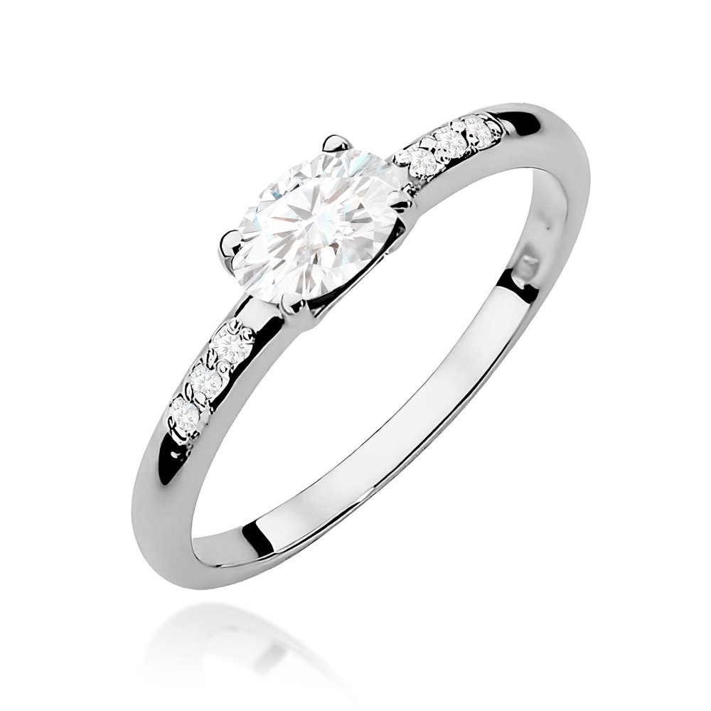 Pierścionek W0077 Diament laboratoryjny 0,40ct białe złoto