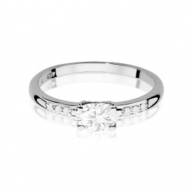 Pierścionek W0077 Diament laboratoryjny 0,40ct białe złoto