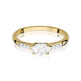 Pierścionek W0077 Diament laboratoryjny 0,40ct żółte złoto