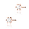 Kolczyki K0222 Diament Laboratoryjny 2 x 0,15ct różowe złoto sztyft zakręcany