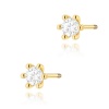 Kolczyki K0222 Diament Laboratoryjny 2 x 0,15ct żółte złoto sztyft zakręcany