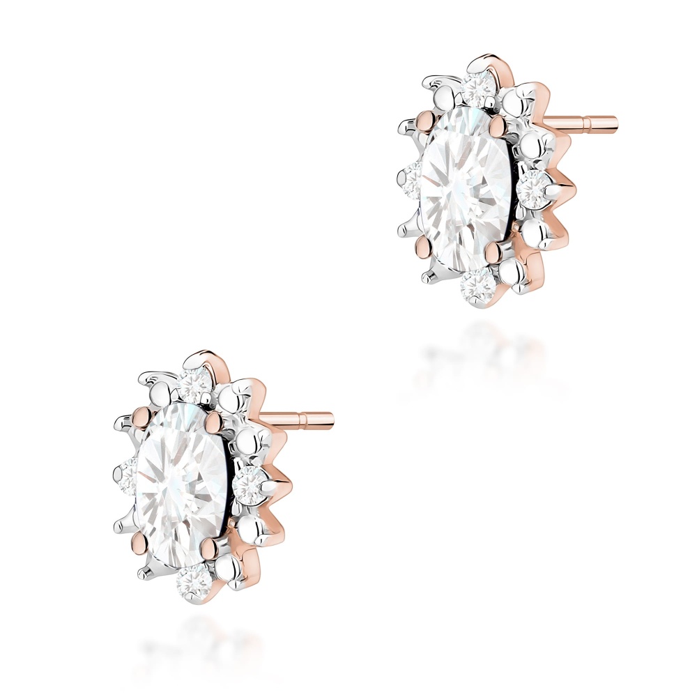 Kolczyki K0513 Diament Laboratoryjny 2 x 0,25ct różowe złoto