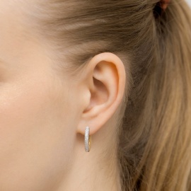 Kolczyki K0515 z diamentami laboratoryjnymi żółte złoto