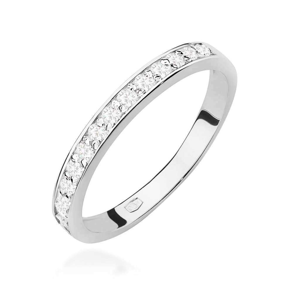 Pierścionek W0446 z diamentami laboratoryjnymi białe złoto