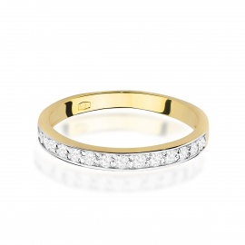 Pierścionek W0446 z diamentami laboratorynymi żółte złoto