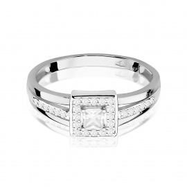 Pierścionek W0271 Diament Laboratoryjny 0,15ct białe złoto