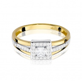 Pierścionek W0271 Diament Laboratoryjny 0,15ct żółte złoto