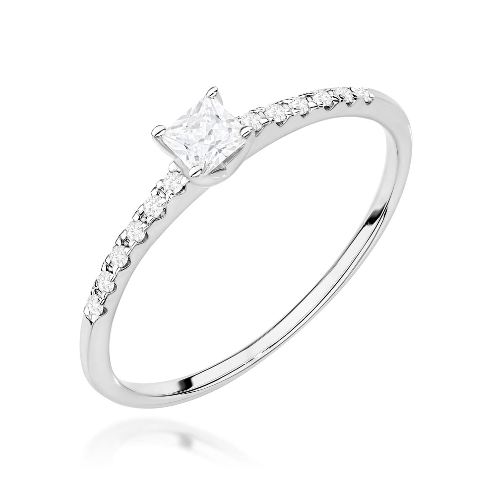 Pierścionek W0588 Diament Laboratoryjny 0,15ct białe złoto