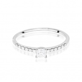 Pierścionek W0588 Diament Laboratoryjny 0,15ct białe złoto
