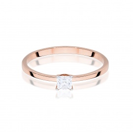Pierścionek W0586 Diament Laboratoryjny 0,15ct różowe złoto