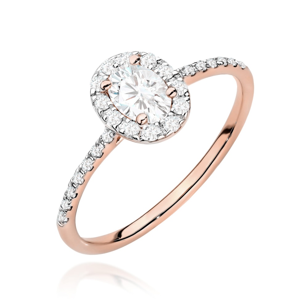 Pierścionek W0584 Diament Laboratoryjny 0,30ct różowe złoto