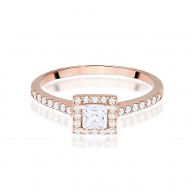 Pierścionek W0591 Diament laboratoryjny 0,30ct różowe złoto