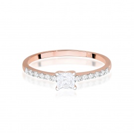 Pierścionek W0589 Diament Laboratoryjny 0,30ct różowe złoto