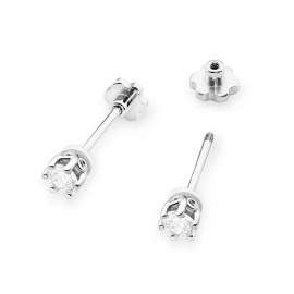 Kolczyki K0068 Diament Laboratoryjny 2 x 0,15ct białe złoto sztyft zakręcany
