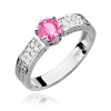 Pierścionek W0075 Różowy Topaz 0,60ct białe złoto