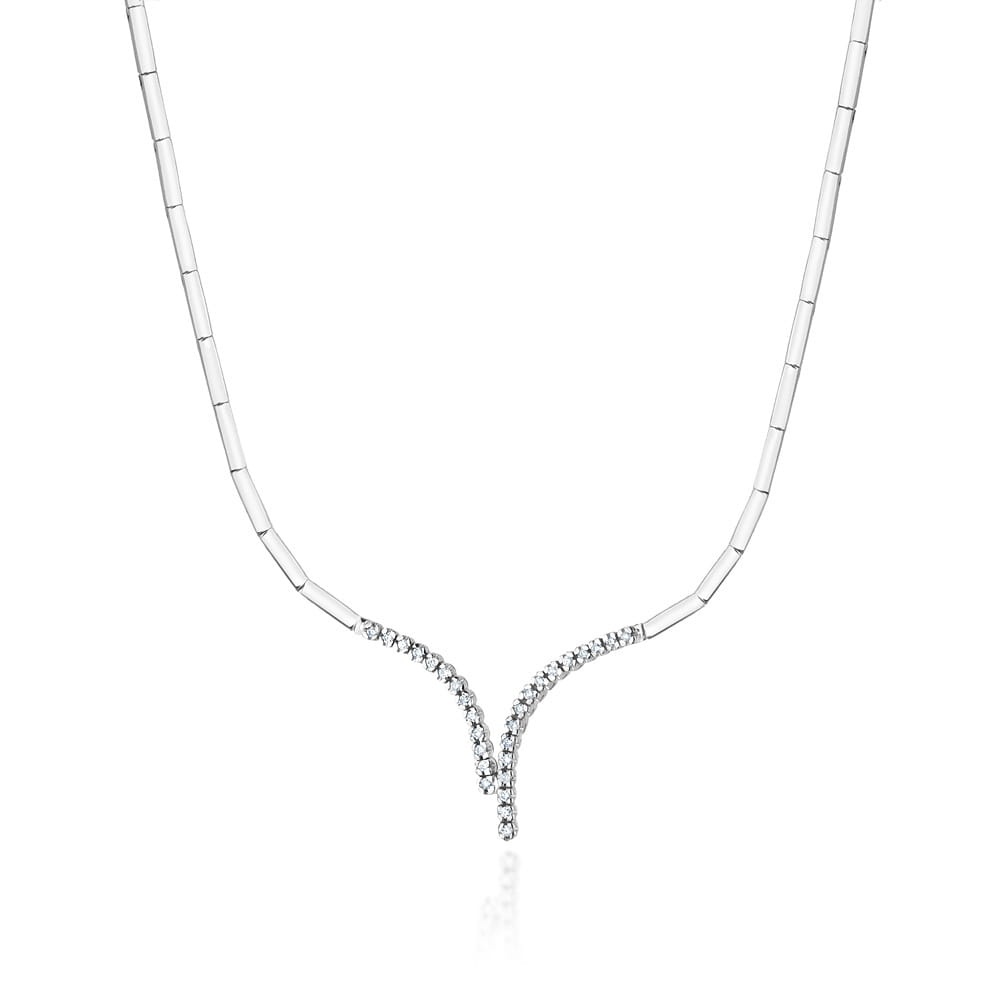Naszyjnik N0071 z diamentami 0,23ct białe złoto OUTLET