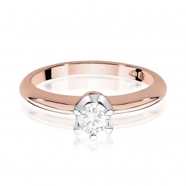 Pierścionek W0267 Diament Laboratoryjny 0,30ct różowe złoto