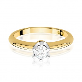 Pierścionek W0267 Diament Laboratoryjny 0,30ct żółte złoto