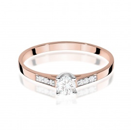 Pierścionek W0399 Diament Laboratoryjny 0,15ct różowe złoto