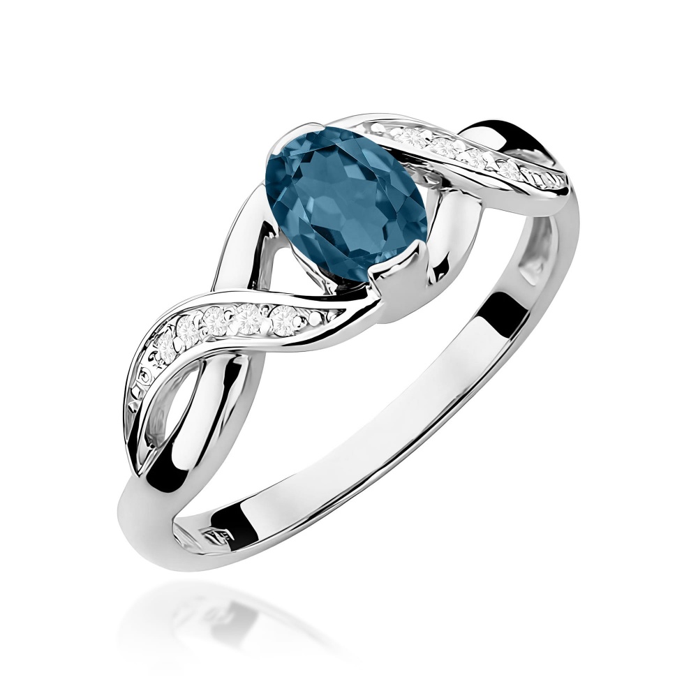 Pierścionek W0028 Topaz London Blue 0,50ct białe złoto