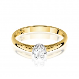 Pierścionek W0133 Diament Laboratoryjny 0,15ct żółte złoto