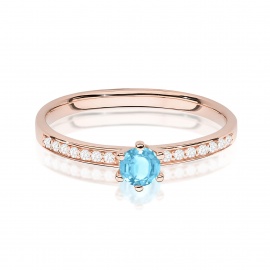 Pierścionek W0459 Topaz Swiss 0,15ct różowe złoto