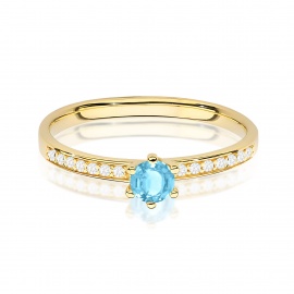 Pierścionek W0459 Topaz Swiss 0,15ct żółte złoto