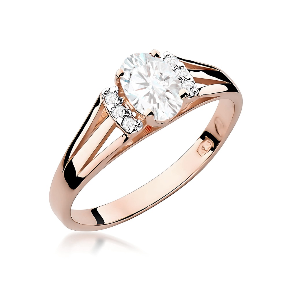 Pierścionek W0005 Diament laboratoryjny 0,40ct różowe złoto