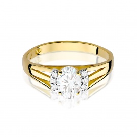Pierścionek W0005 Diament laboratoryjny 0,40ct żółte złoto