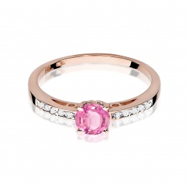 Pierścionek W0066 Różowy Topaz 0,60ct różowe złoto
