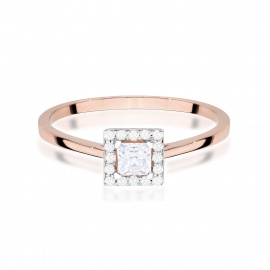 Pierścionek W0590 Diament Laboratoryjny 0,23ct różowe złoto
