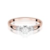 Pierścionek W0667 z diamentami laboratoryjnymi różowe złoto