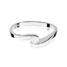 Pierścionek W0160 Diament Laboratoryjny 0,13ct białe złoto