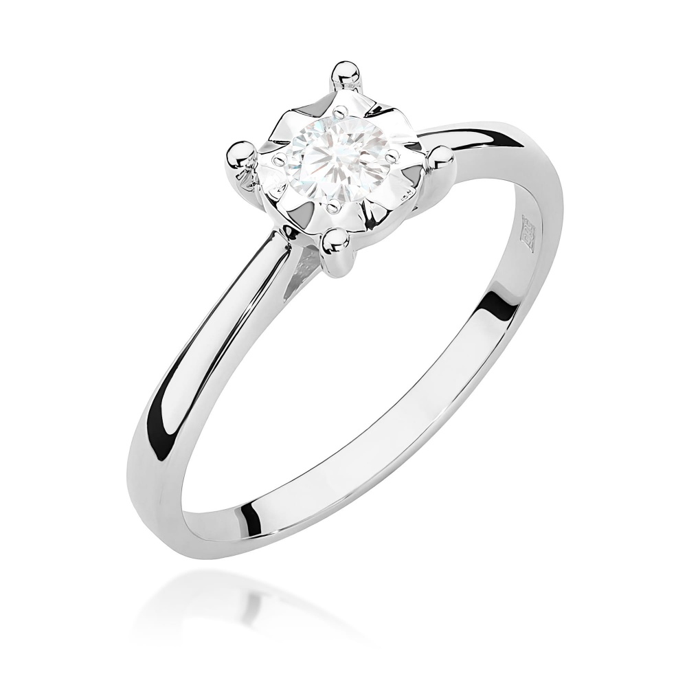 Pierścionek W0447 Diament Laboratoryjny 0,20ct białe złoto