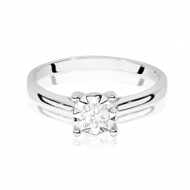 Pierścionek W0447 Diament Laboratoryjny 0,20ct białe złoto
